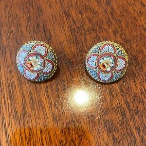 Vintage Floral Clip-On Earrings
